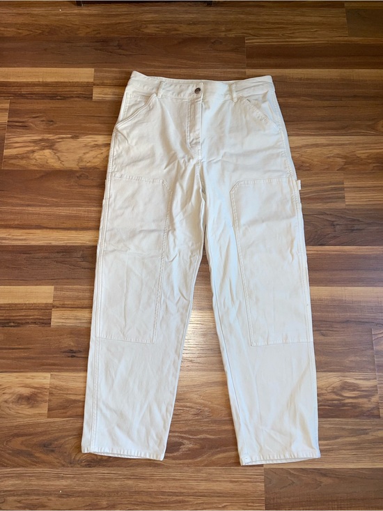 Wilfred Pants - Wilfred Free Ascendant Pant Women’s Size 10 Cream Carpenter Utility Wide Leg